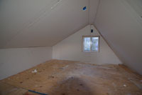 The Loft is Dry walled Lots of hard work Martin and Ed Thanks